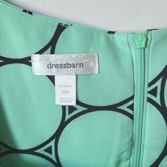 Dress Barn Mint Green Circle Print Sleeveless Sheath Dress Size 20W - Picture 9 of 10